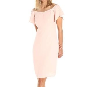 PARIS SUNDAY Women's Flutter Sleeve Dress Pink